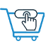 Online shopping cart with clickable button icon