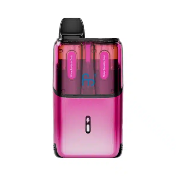 Pink vape device with visible liquid pods.