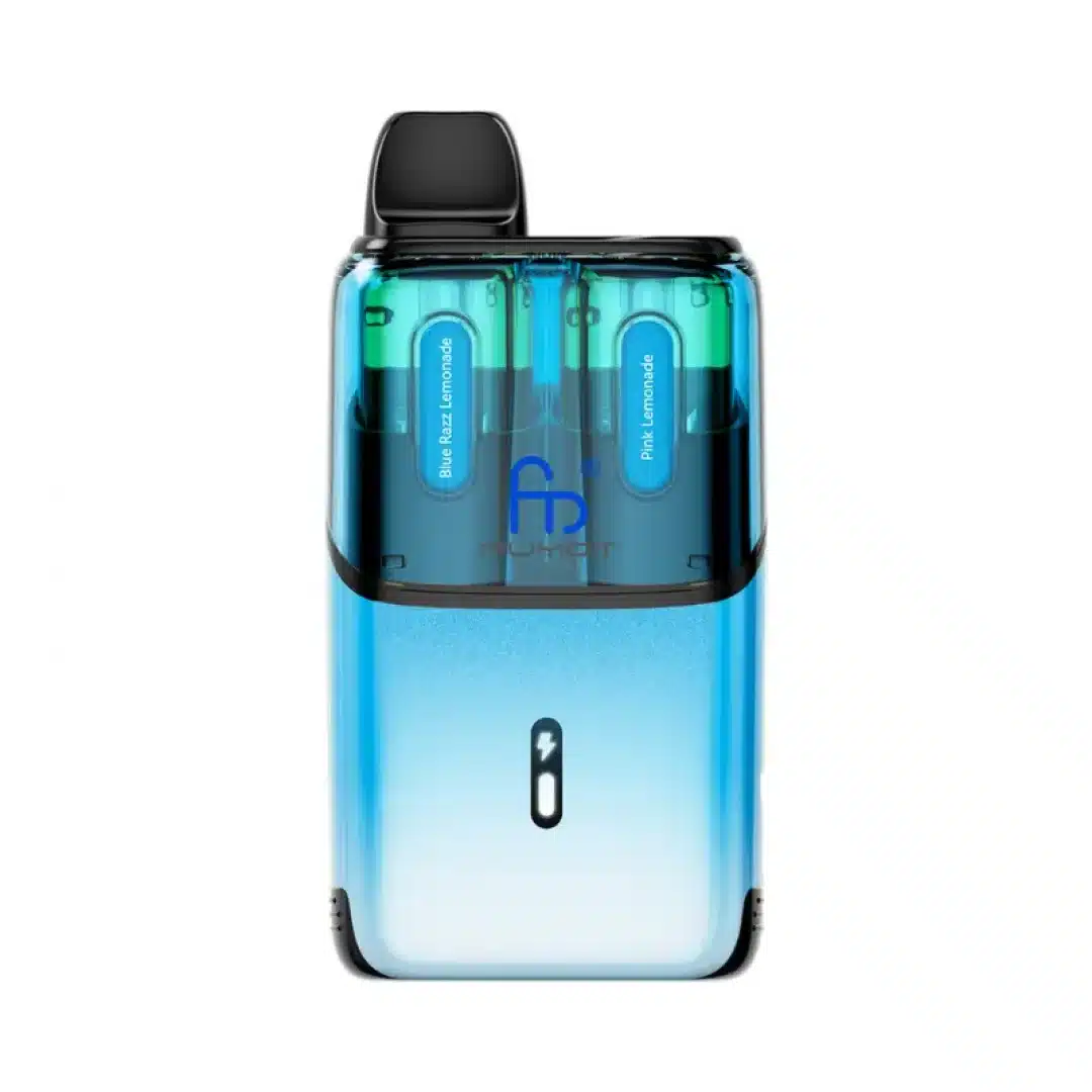 randm-fumot-t32000-ultra-7534-6949-1748863952 Futuristic blue vape device with flavor pods.