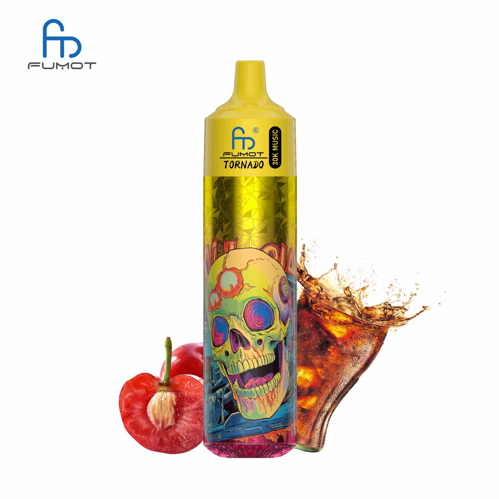 sleek-vape-RandM-Tornado-30000-Puffs-Cherry-Cola.jpg Fumot Tornado vape, cherry and cola splash design
