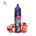 Colorful vape with skull design, apples around.