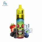 Colorful vape with fruit and ice cubes design.