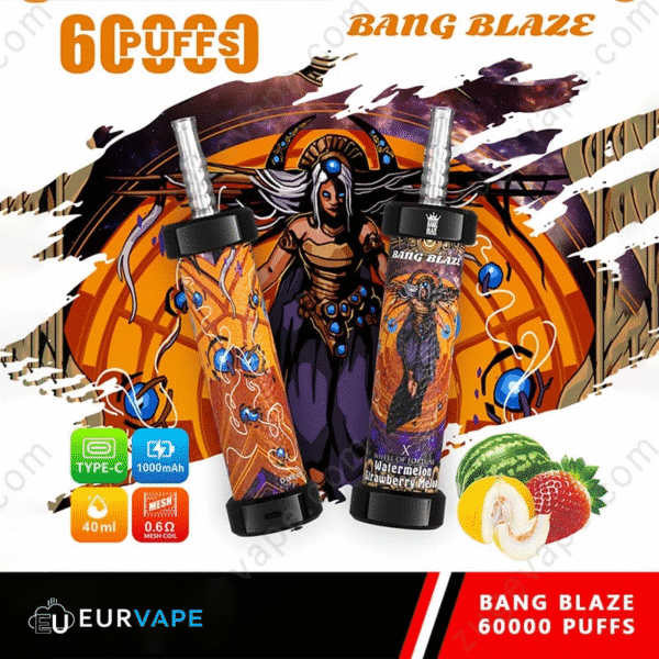 Bang Blaze 60000 puffs vape with fruit flavors.
