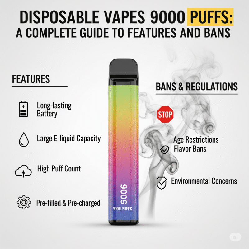 Disposable vapes: features, bans, 9000 puffs guide.