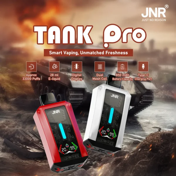 JNR Tank Pro vaping device, features and specifications.